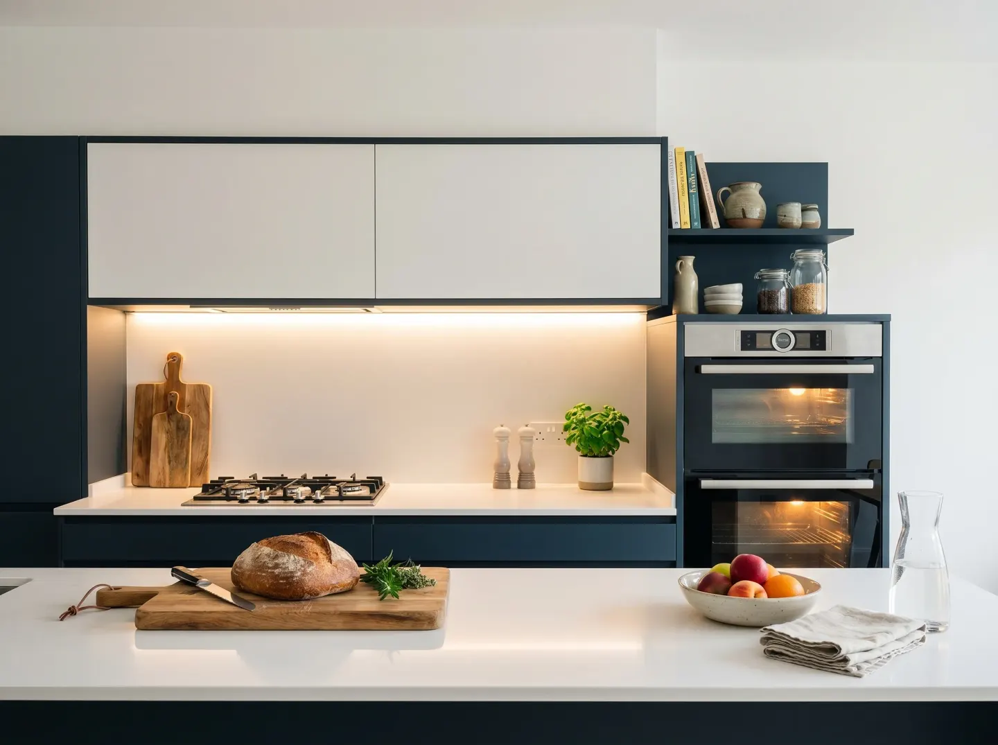 Cocina moderna bicolor con acabados lisos · Donostia